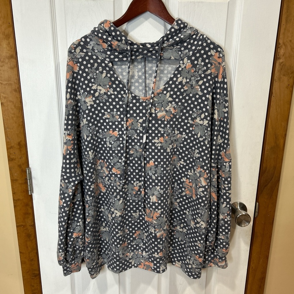 Easel Oversized Hoodie XL Boho Cozy Pullover Sweatshirt